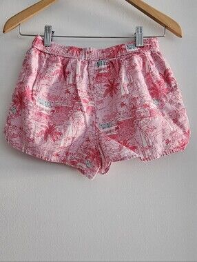 Vineyard Vines Girls Pink Tropical Print Shorts Size M (10-12)